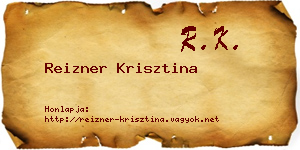 Reizner Krisztina névjegykártya